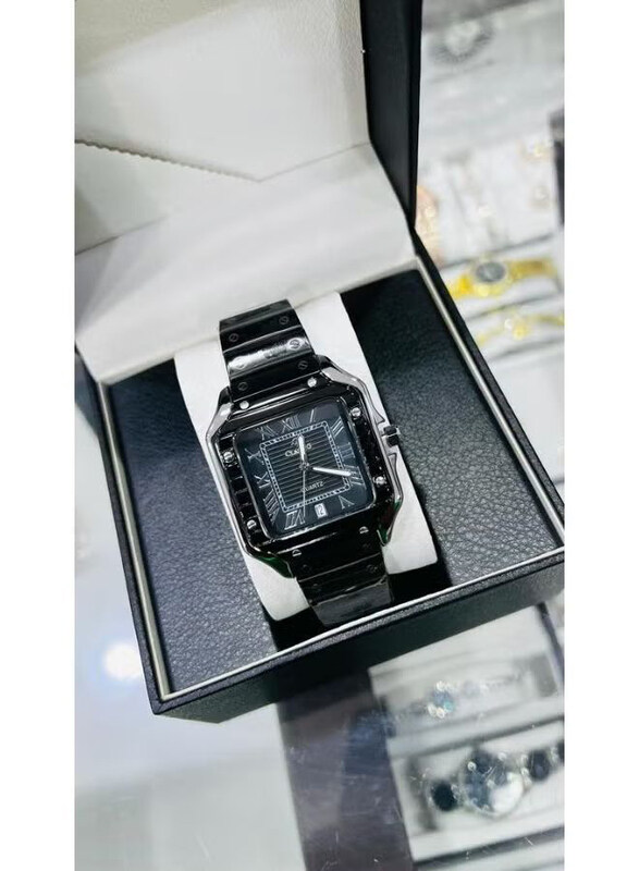 

Clasico Analog A Wonderful Square Watch for Men with Metal Band, Black