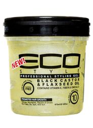 Eco Black Castor Oil And Flaxseed Professional Styling Hair Gel, 16oz