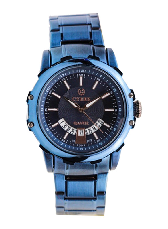 

Cyber Analog An Elegant Watch for Men with Stainless Steel Band, Blue-Black
