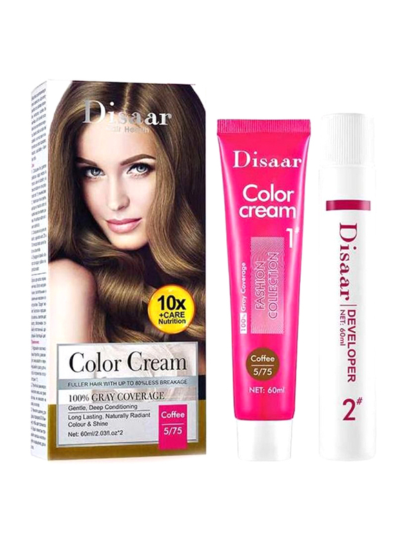 Disaar Fashion Collection Color Cream, 60ml, Coffee 5/75, Brown