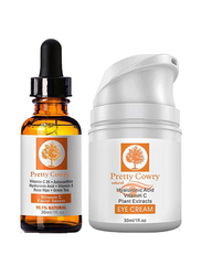 Pretty Cowry Vitamin C Facial Serum & Eye Cream, 2 x 30ml