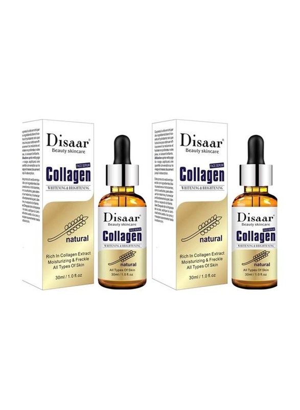 Disaar Natural Collagen Whitening & Moisturizing Face Serum, 2 x 30ml