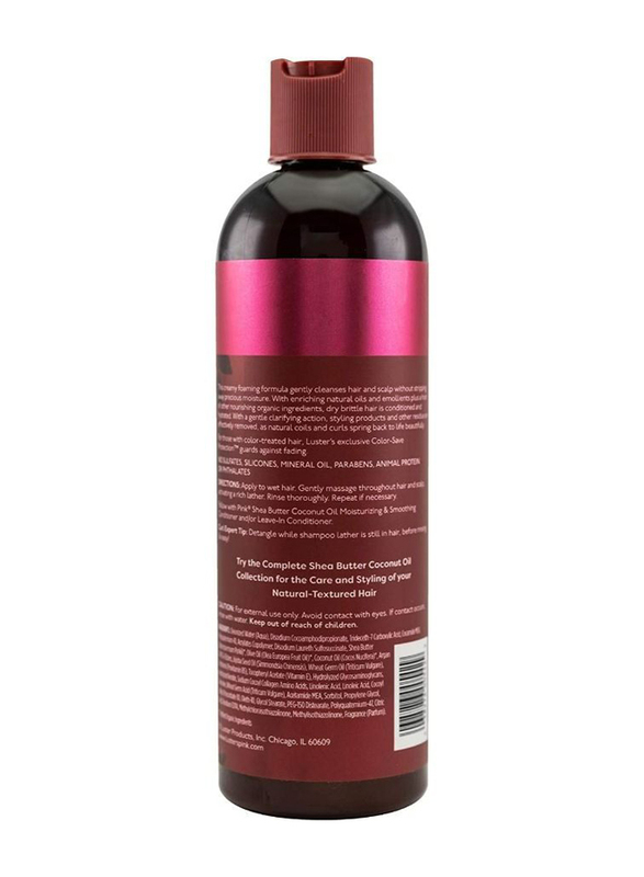 Luster's Pink Shea Butter Coconut Oil Sulphate Free Moisturizing Shampoo for Dry Hair, 355ml