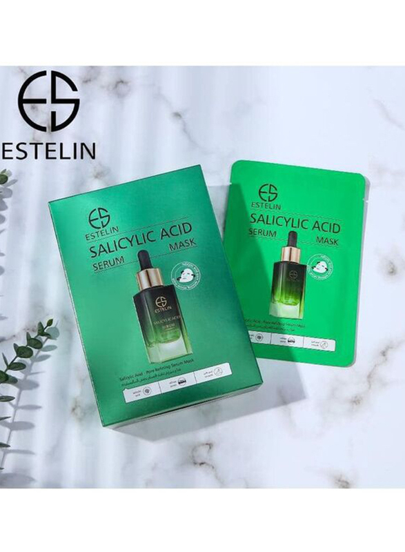 Estelin Salicylic Acid Pore Refining Serum Mask, 10 Pieces, 25ml