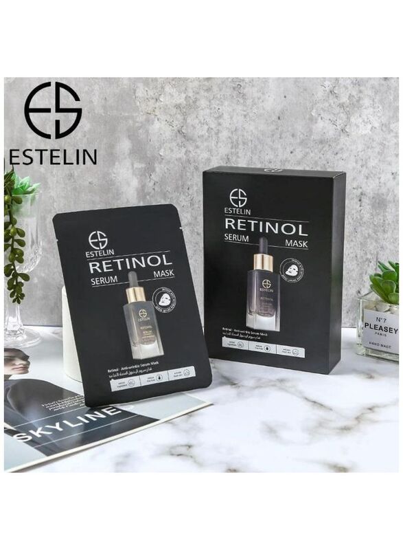 Estelin Retinol Anti-Wrinkle Serum Mask, 25ml, 10 Masks