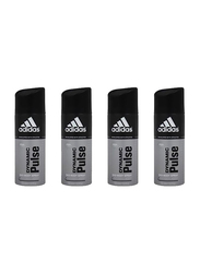 Adidas Dynamic Pulse Body Spray Deodorant, 4 x 150ml