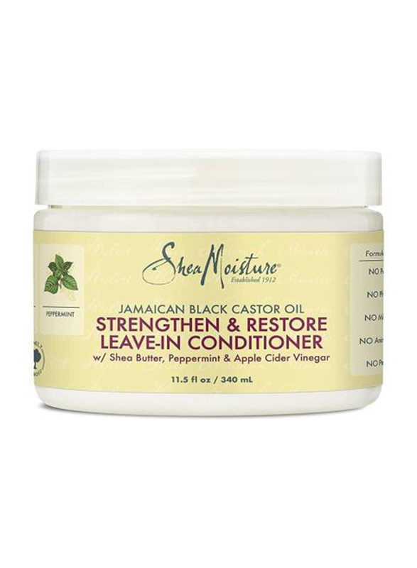 Shea Moisture Jamaican Black Castor Oil Strengthen & Restore Leave-In Conditioner for Damaged Hair, 340 ml