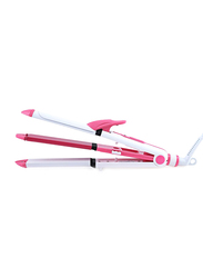 Kemei Multi Function 3 In 1 Ceramic Straighter, KM-1213, Pink