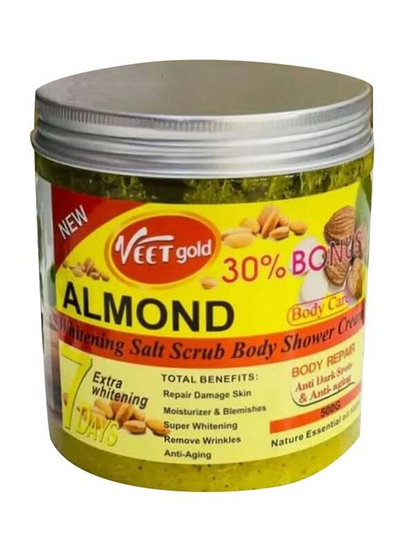 

Veet Gold Almond Super Whitening Salt Body Scrub, 500g