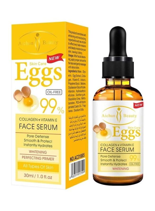 Aichun Beauty Eggs Collagen + Vitamin E Whitening Face Serum, 30ml, 4 Pieces