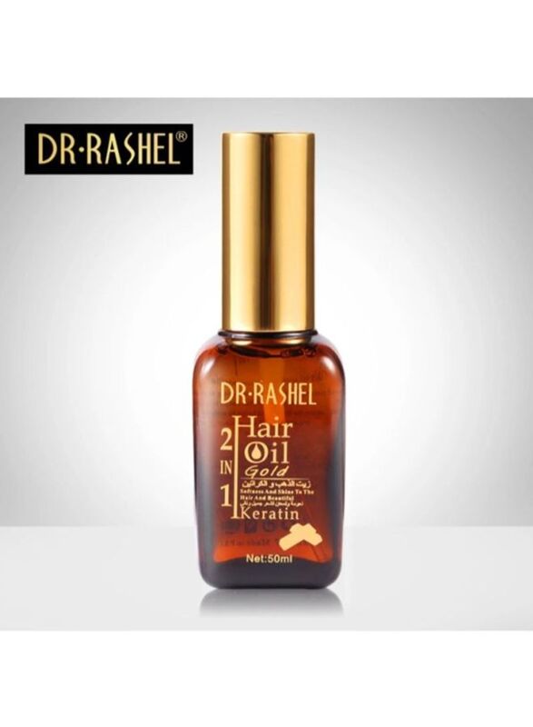 Dr. Rashel 2-In-1 Hair Gold Oil With Keratin, 50ml