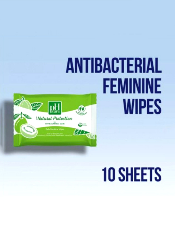 pH Care Natural Protection Daily Feminine Wipes, 10 Wipes