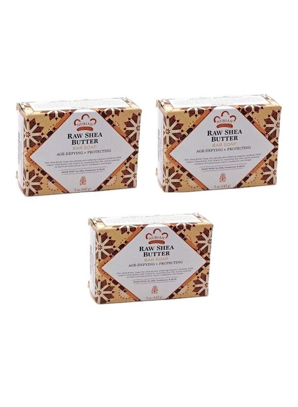 Nubian Heritage Raw Shea Butter Soap, Pack of 3 x 15oz