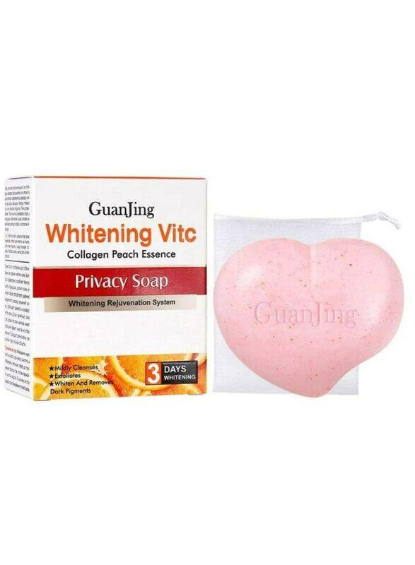 

Guanjing Whitening Vitamin C Collagen Peach Essence Rejuvenation Privacy Soap, 80gm