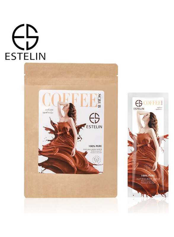 Estelin 100% Pure Natural Body Scrub Coffee, 7 Pieces x 30gm