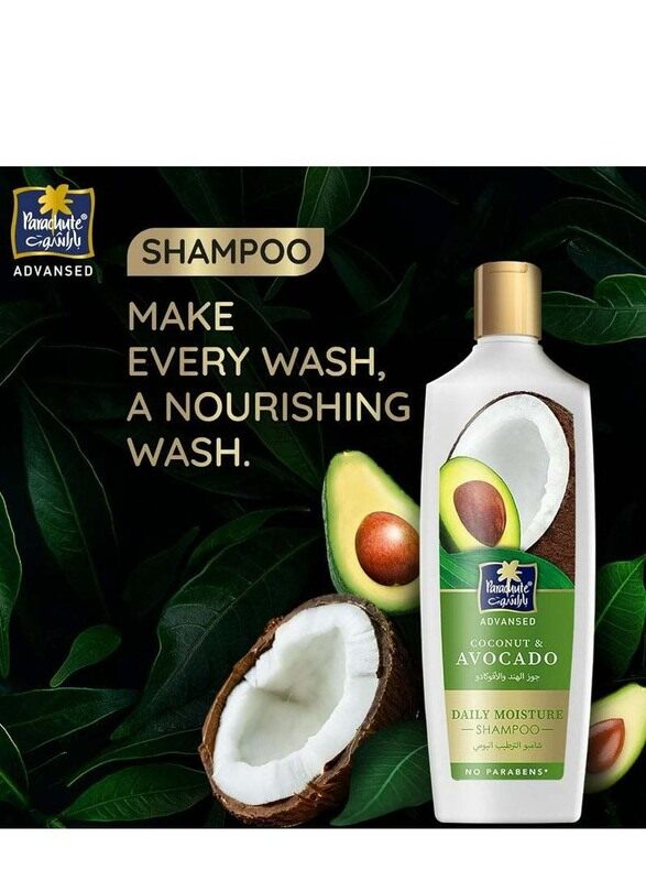 

Parachute Avocado & Coconut Daily Moisture Shampoo for All Hair Types, 340ml