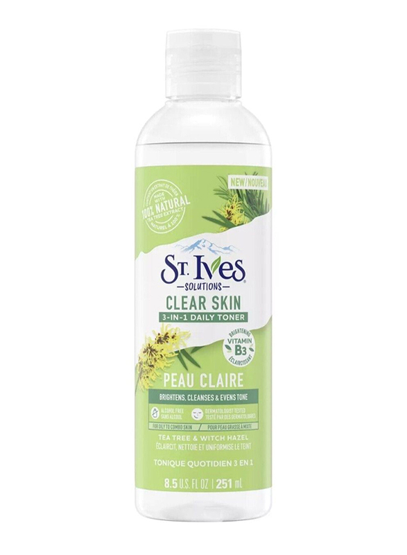 St. Ives Solutions Clear Skin 3-in-1 Face Toner, 251ml