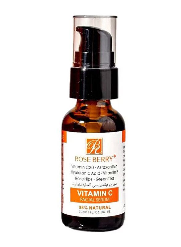 

Rose Berry Rose Hips Extract with Hyaluronic Acid Vitamin C & E Facial Serum, 30ml