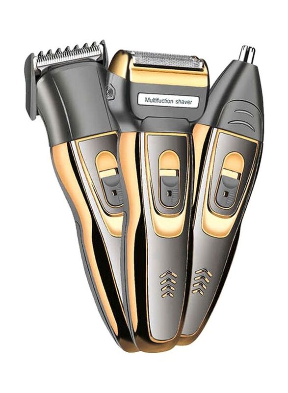 Yoko YK-6559 3-In-1 Rechargeable Trimmer, Black/Gold