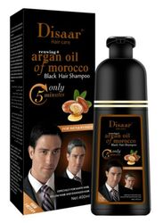 Disaar Hair Care Argan Oil of Morocco Hair Dye Shampoo, 400ml, Black