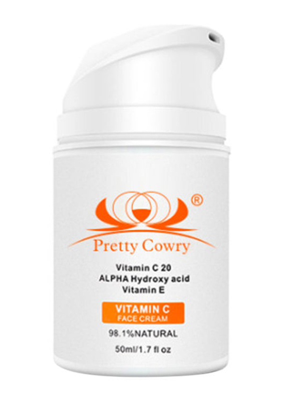 Pretty Cowry Vitamin C 20 Alpha Hydroxy Acid & Vitamin E Face Cream, 50ml