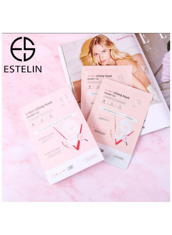 Estelin Double Up V-Line Lifting Mask, 3 Pieces x 45gm