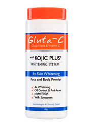 Gluta-C Face & Body Powder with Kojic Plus Whitening System, 40gm