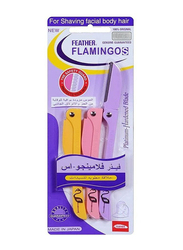 Feather Flamingos Stainless Steel Safety Razors, 6 Pieces