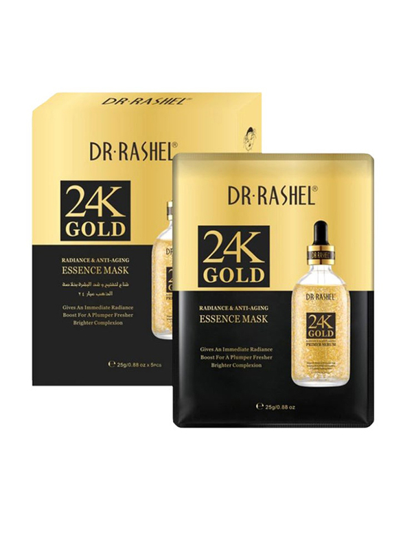 Dr. Rashel 24k Gold Radiance Anti-Aging Essence Mask, 5 x 25gm