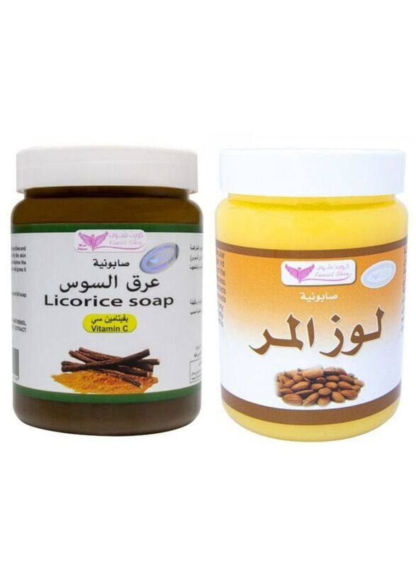 

Kuwait Shop Licorice Soap + Bitter Almond Mixture Soap, 2 Pieces x 500ml