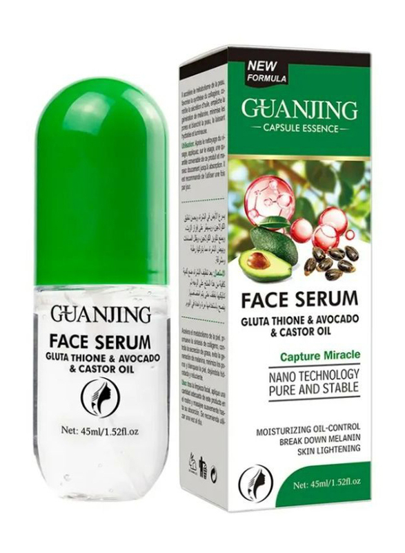 Guanjing Face Serum Whitening Glutathione Avocado Oil Capsule, 45ml