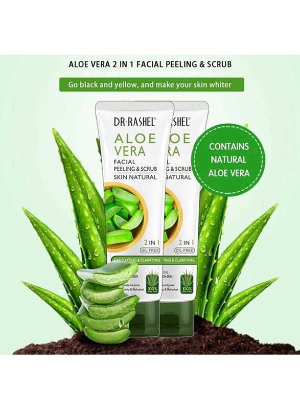 Dr. Rashel 2 In 1 Aloe Vera Facial Peeling & Scrub, 100g