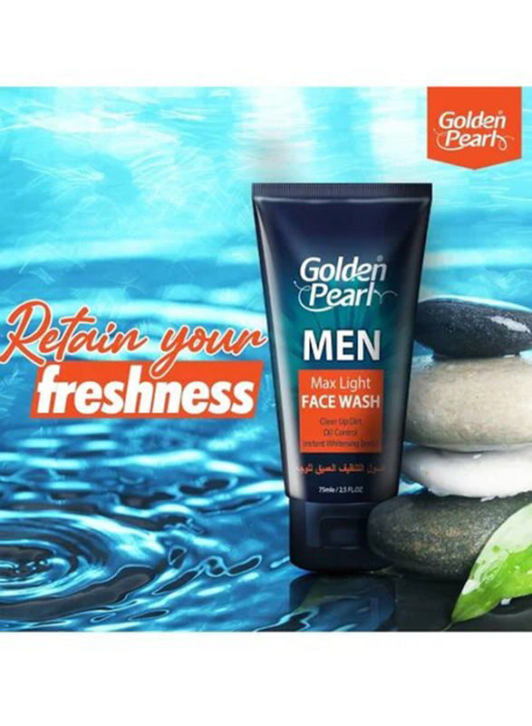 Golden Pearl Mens Max Light Face Wash, 75ml