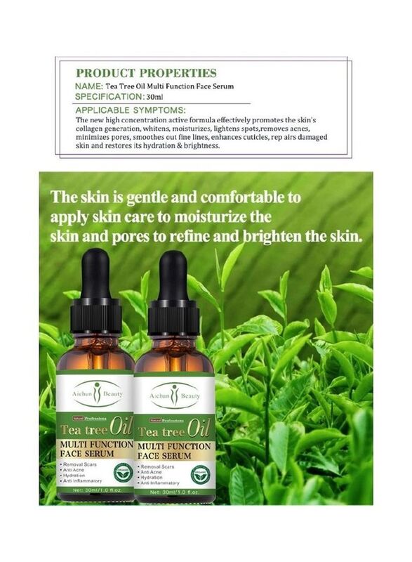 Aichun Beauty Tea Tree Oil Multi Function Face Serum, 4 Pieces x 30ml