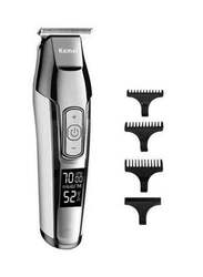 Kemei KM-5027 Rechargeable Hair Clipper Shaver, Silver/White