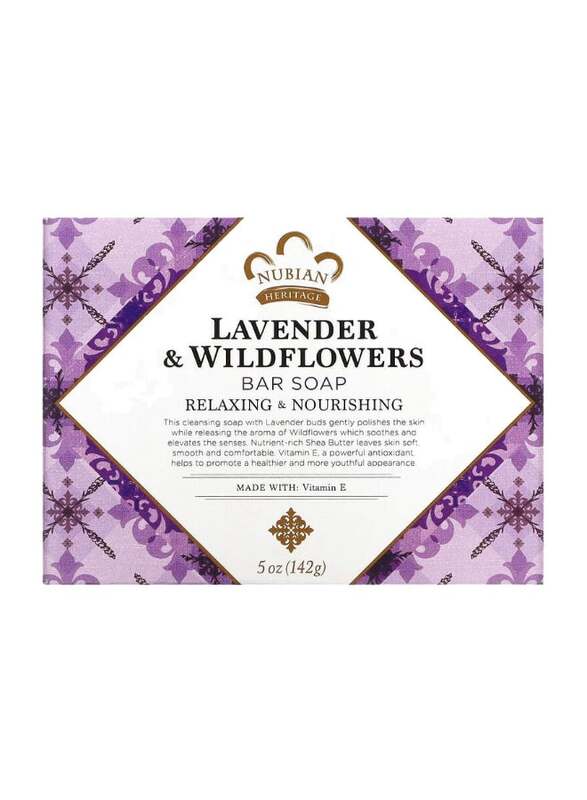 Nubian Heritage 6-Piece Lavender And Wildflowers Soap Bar, 6 x 5Oz