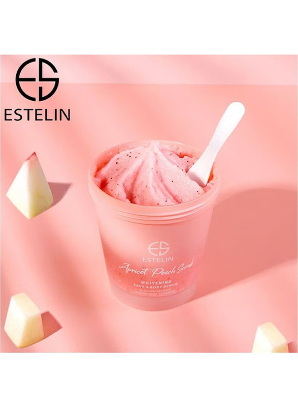 Estelin Whitening Peach and Apricot Extracts Face Body Scrub, 280gm