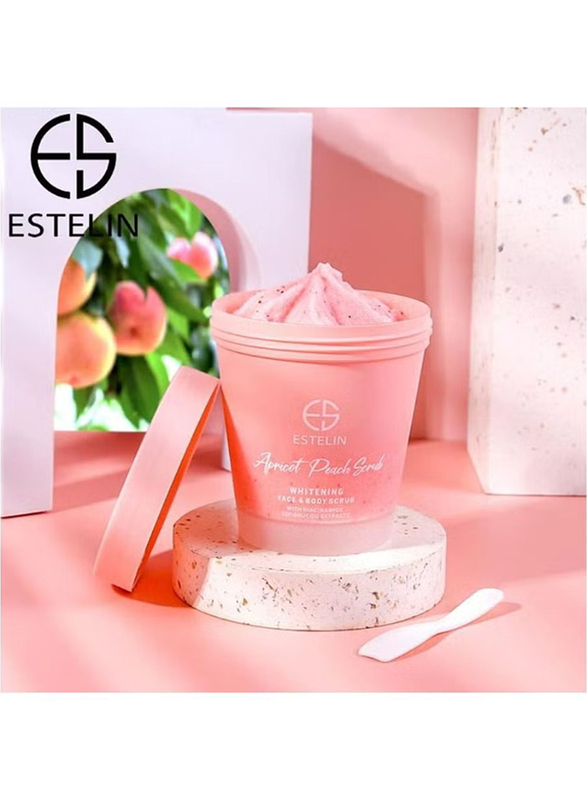 Estelin Whitening Peach and Apricot Extracts Face Body Scrub, 280gm