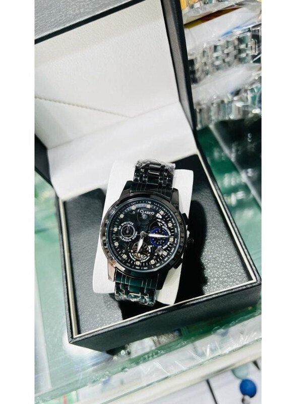 

Clasico An Amazing Analog Watch for Men with Stainless Steel Band, Black