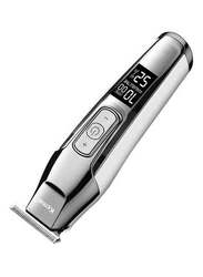 Kemei KM-5027 Rechargeable Hair Clipper Shaver, Silver/White