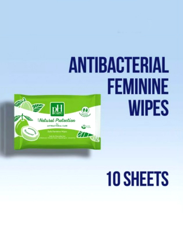 pH Care Natural Protection Daily Feminine Wipes, 10 Wipes