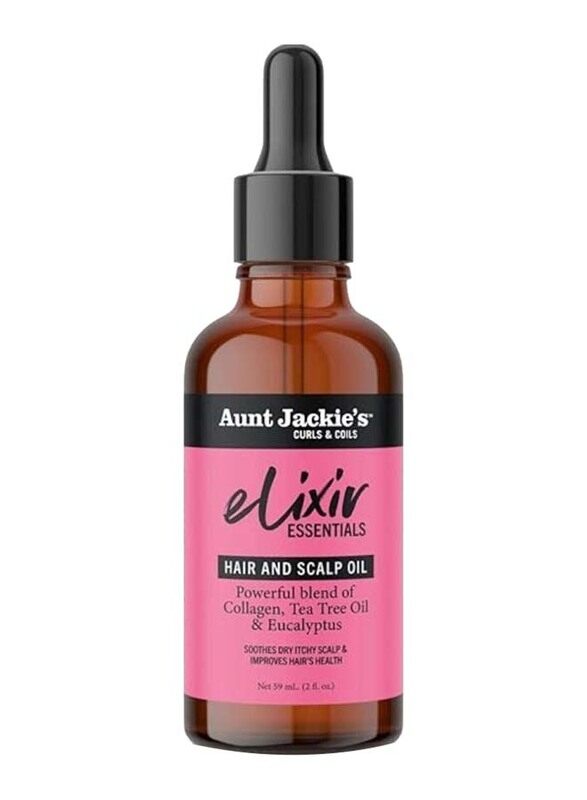 

Aunt Jackie's Elixir Essentials Hair Scalp Oil Collagen Tea Tree Oil for Thick Hair, 59ml