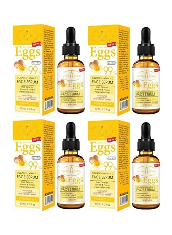 Aichun Beauty Eggs Collagen + Vitamin E Whitening Face Serum, 30ml, 4 Pieces