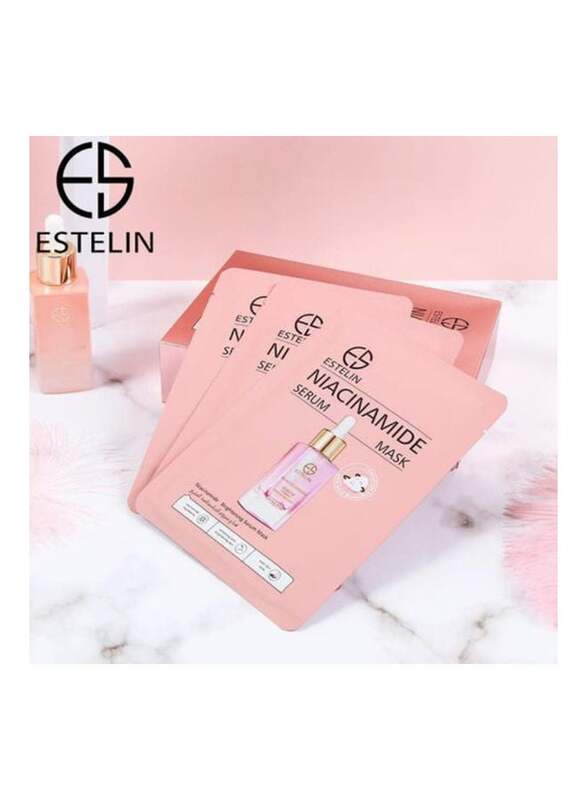 Estelin Niacinamide Brightening Serum Mask Sheets, 10 Pieces, 25ml