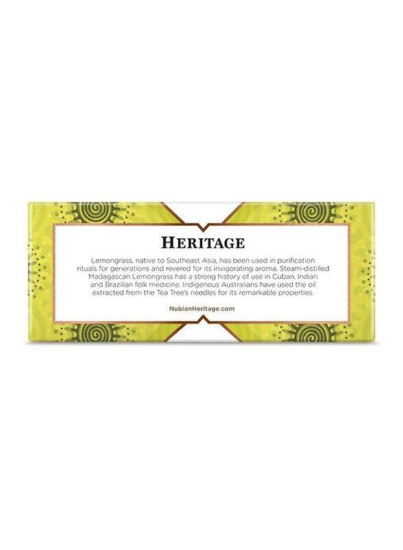 Nubian Heritage Lemongrass and Tea Tree Bar Soap, 5oz