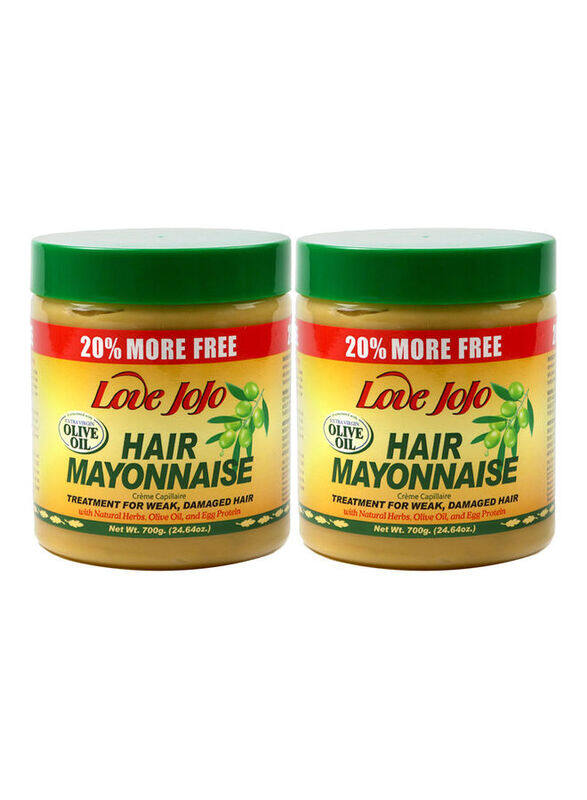 

Love Jojo Olive Oil Smoothing and Repair Hair Mayonnaise, 2 x 1.4 Kg