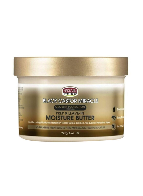 

African Pride Black Castor Miracle Prep & Leave-In Moisture Butter for All Hair Type, 227g