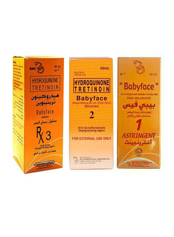 RDL Babyface Anti-Acne Depigmenting Agent Set, 3 x 60ml