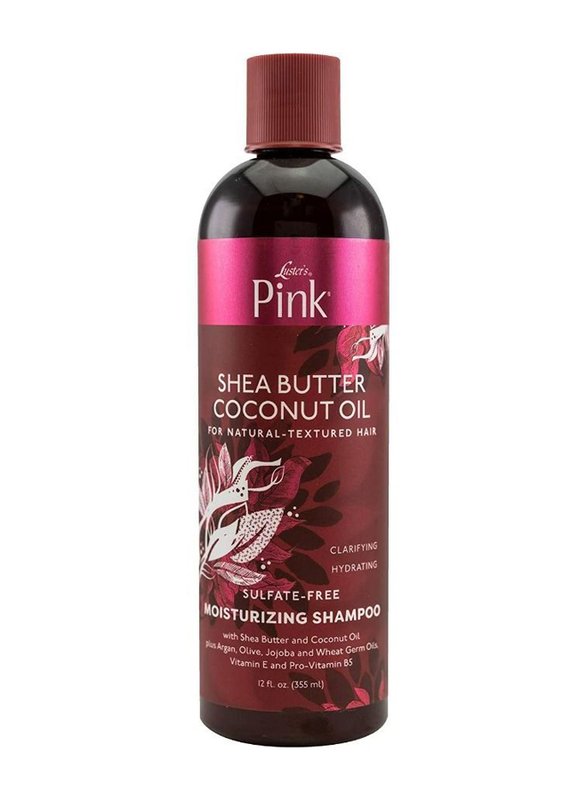 Luster's Pink Shea Butter Coconut Oil Sulphate Free Moisturizing Shampoo for Dry Hair, 355ml