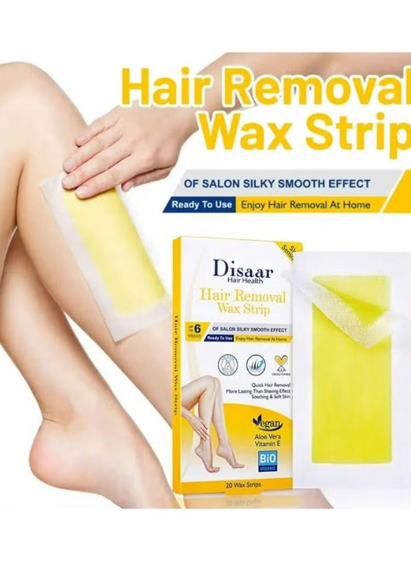 Disaar Aloe Vera & Vitamin E Hair Removal Wax Strip, 20 Strips